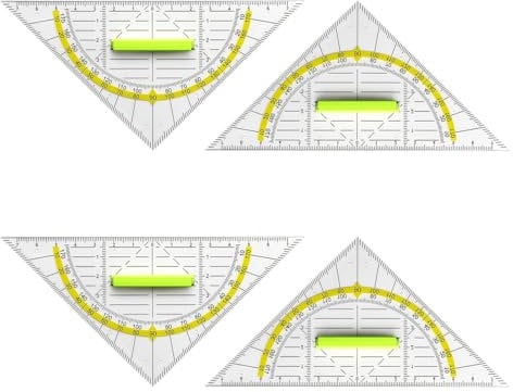 Ozmw 4 Pcs Geodreieck mit Griff - Geodreieck 14cm, Geodreieck Klein, Dreieck Lineal, Geodreieck Grundschule