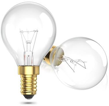 Bonlux Ampoule Four 300 Degré E14, Ampoule Lampe Sel E14 G45 Dimmable Blanc Chaud 2700K 300LM Ampoule E14 42W Pour Four/Micro-ondes/Lampadaires/Lampes de Table/Veilleuses AC 220-240V 2PCS