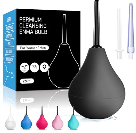 Po Dusche mit 3 Schläuchen, Podusche Klistier zur Darmspülung 224ML Schwarz