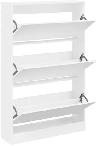 vidaXL Schuhschrank Weiß 80x21x125,5 cm Holzwerkstoff