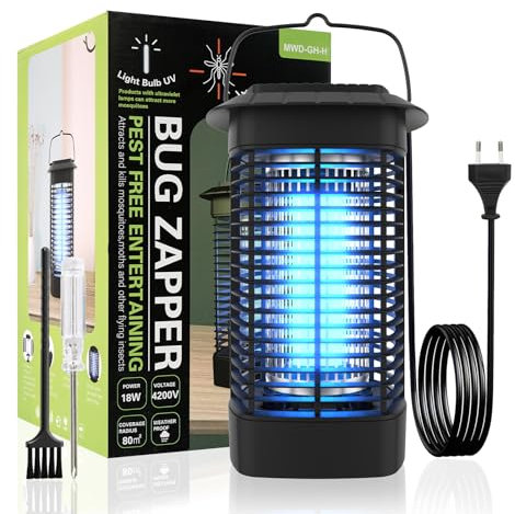 HOTOOLME UV Insektenvernichter Elektrisch 18W 4200V Mückenlampe mit UV Licht wasserdichter IPX4 Insektenlampe Fliegenlampe Outdoor zapaway für Mücken,Motten,Fliege,Spinnen