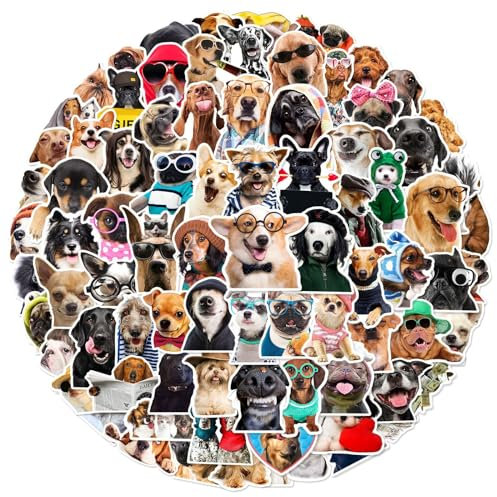 100 Stück Niedliche Hund Aufkleber für Laptop,Gepäck,Stoßstange,Kühlschrank,Auto,Motorrad,Gitarre,Wasserdicht Vinyl Kawaii Tier Aufkleber,Geschenk für Erwachsene Kinder Teenager,Cartoon Stickers