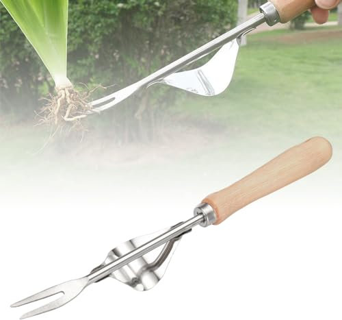 Jardinière Manuelle, 2024 New Désherbeur Manuel Outil Gouge de Désherbage en Acier Inoxydable avec Poignée Bois Pelle Jardinage Arrache Pissenlit pour Jardin, Désherbeur de Mauvaises Herbes (1 Pcs)