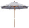 CNHRFGVD Gestreifter Terrassenschirm 270cm, Gartenschirm, wasserdicht, Sonnenschutz, faltbarer Sonnenschirm aus Holz für Balkon, Terrasse, Patio, Strandregenschirm (Color : Blau, Size : 270cm/9ft)