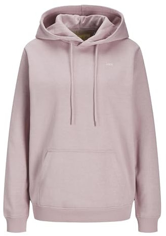 Jack & Jones Jxabbie Rlx Ls Every Hood Swt Noos Sudadera con capucha, Mujer, Mauve Shadows/Print:gray Lilac Jjxx Logo, M