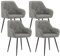 WOLTU Esszimmerstühle 4er Set, für Esszimmer Wohnzimmer, ergonomische Küchenstühle gepolstert mit Armlehnen, Metallbeinen, Sitzfläche aus Vintage-Kunstleder, Dunkelgrau