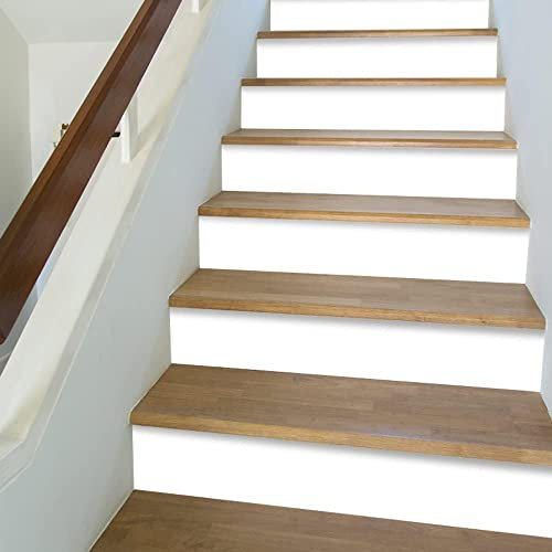 Funlife 14 Stück Treppenaufkleber Selbstklebende für treppe abziehen und aufkleben Treppenaufkleber für Home Office Treppenstufen Dekoration, Reines Weiß