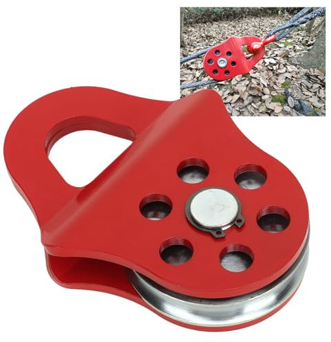 EIMSOAH Polea de Remolque con Bloque de Arranque de Cabrestante, Bloque de Capacidad de Carga 4T y Polea de Aparejo, Polea de Cabrestante Resistente Roja para Camión, Tractor, ATV, UTV