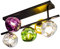 Leuchte.Store Deckenleuchte Canopus,Deckenlampe in Bunt/Multicolor,Deckenbeleuchtung aus Metall & Glas im Lavadesign,Wandleuchte 5-flammig (5xE14 max.25 Watt),Wohnzimmerlampe 28cm ⌀,Glasleuchte