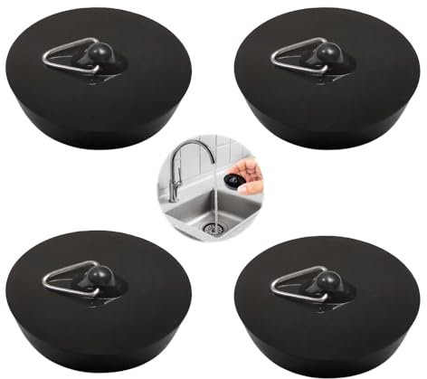 Bieiyhe 4 Pièces Bouchons pour Baignoire,Bouchon Evier Cuisine Universel,Bouchon Evier,Bouchons de Vidange,Bouchon Lavabo Caoutchouc,Bouchon D'éVier pour égouts,Bouchon Lavabo pour Blanchisseries