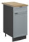 Vicco Kitchen base cabinet Fame-Line, Light blue-grey, 40 cm, WT Oak