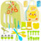 BEBOAN Kids Cooking Set, 43 Pieces, Kids Knife Set for Chopping, Mini Chef Set, Age 2-8, Kitchen Utensils with Safe Knife, Crinkle Cutter, Cutting Board