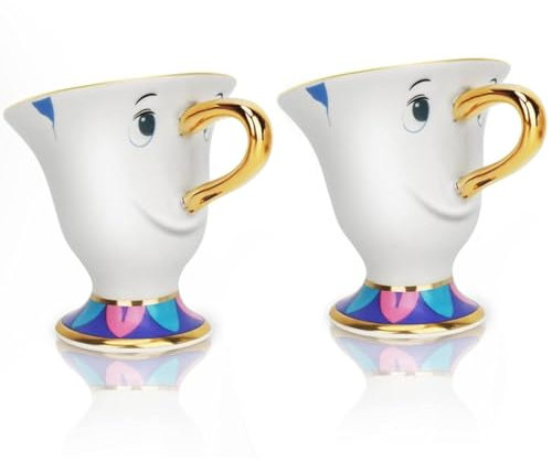 LEEPENK 2 pack Mrs. Potts Disney Beauty and Beast Chip Teacup for Mrs. Potts Teapot