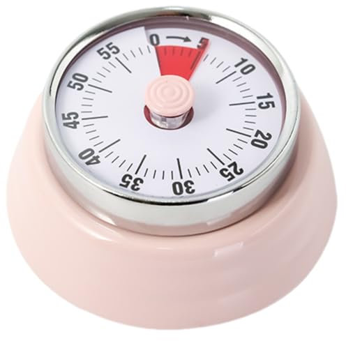 Tissting Visueller Timer, 60-Minuten Countdown Timer, Timer Mechanisch Magnetisch Timer Kinder Eieruhr Mechanisch mit Magnetfuß Manueller Countdown für Kinder Studie Arbeit Kochen (Rosa)