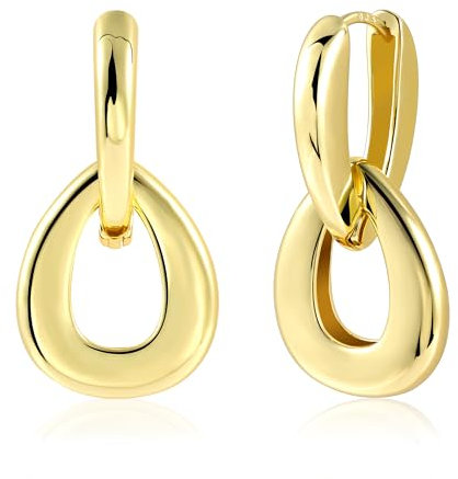 ALEXCRAFT Dicke Tropfen Ohrringe Gold Hängend Damen Goldene Creolen Chunky Dangle Earrings für Frauen Freundin Mama