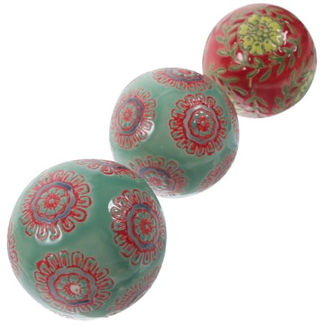 Garneck Keramikkugeln 3Er Set Bunt 6.00 X 6.00 X 6.00 cm | Buntes 3Er Set, Keramikmaterial, Für Vogeltränken Und Aquarien, Leicht Zu Reinigen