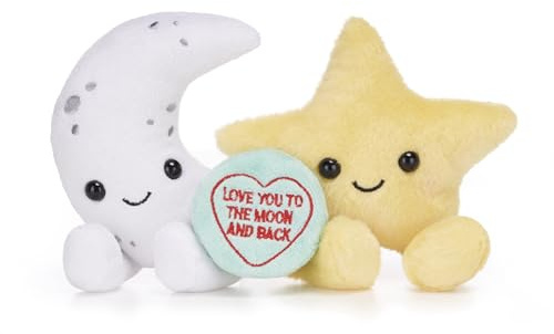 Swizzels Love Hearts 5.5 / 13cm Love You To The Moon And Back Moon & Star Plush Pairs Soft Toy