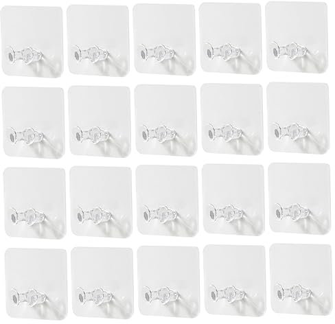HOMSFOU 20pcs Adhesive Hooks for Wall Mounting Transparent Wire Organizer for Power Cables Creative Self-Adhesive Hooks Space-Saving
