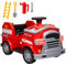 AIYAPLAY Kinder Elektroauto 6V Elektrofahrzeug mit Hupe, Musik, Kinderauto mit Sanft Start, Scheinwerfer, 3 km/h Kinder Feuerwehrauto für 3-5 Jahre, Rot
