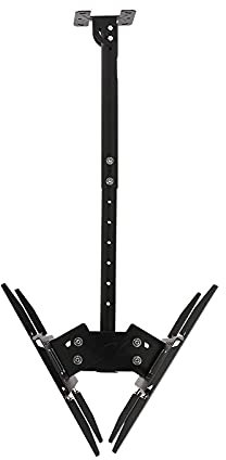 QWAXTRIW TV Monitor Halter Rack Decken-TV-Klammer Dual-Screen-Erweiterung Tilt Rotation TV Montage-Halterung einstellbare TV-Klammer mit Kabelmanagement für 32-65-Zoll-Fernseher ，