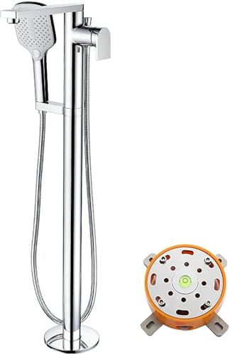 Robinet de Baignoire Autonome, Robinet de baignoire vertical, robinet de baignoire à mélange d'eau chaude et froide, pommeau de douche de baignoire haut de gamme à grand débit(C)