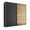 Stella Trading Melton Kleiderschrank in Graphit, Mauvella Oak Optik - Vielseitiger Schwebetürenschrank 2-türig für Ihr Schlafzimmer - 215 x 210 x 60 cm (B/H/T)