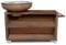 BonFeu BonBiza Island Corten - Feuerschale mit Plancha - Barbecue mit Arbeitsstation und auf Rädern - Feuerschale 80 cm - 135x65x110 cm