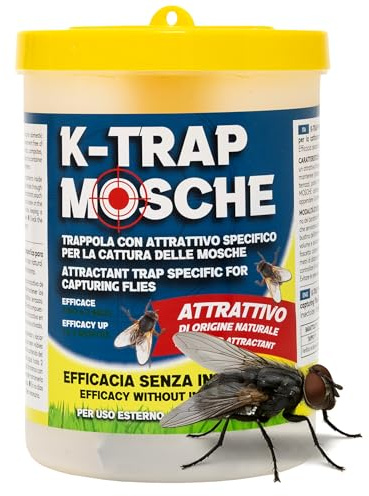 Adama Fliegenfalle für den Außenbereich mit natürlichem Köder. K-TRAP Fliegen, ökologische Falle für fliegende Insekten für Gärten und Ställe. Fängt Dipteren und Bremsen ohne Insektizide.
