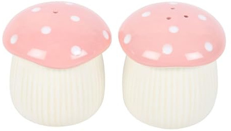 Pink Mushroom Salt & Pepper Shakers | Whimsical Ceramic Tableware | Cottagecore Kitchen Decor