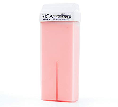 Wachspatrone ROSA von RICA, breit Roll-On Kopf für die Haarentfernung 100ml