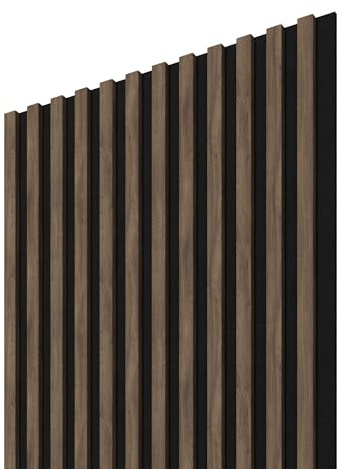 STEGU Panneau Acoustique Mural Tasseau Bois Grand Format 240x60cm Noyer | Isolation phonique, décoration murale, certifié FSC/PEFC, disponible en 2 formats, effet 3D, pose adhésive