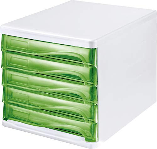 helit H6129450 - Schubladenbox „the wave“, grün transparent