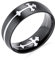 Bling Jewelry Bague de mariage puzzle unisexe pour couples avec croix religieuse maltaise fleur de lys pour hommes et femmes en acier inoxydable noir