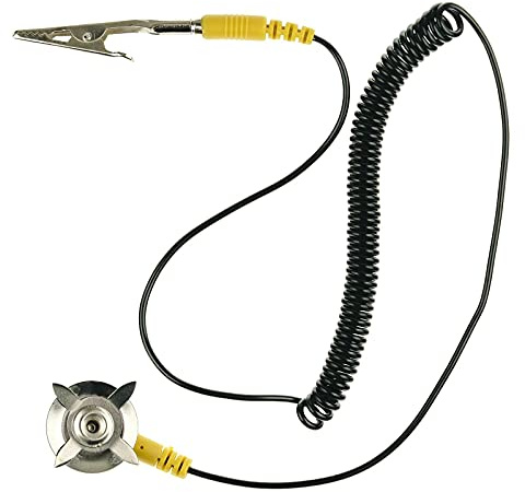 NG-Mobile Spiral Erdungskabel ESD Klemme Druckknopf 1,8m Kabel Anti-Statisch f. Matten