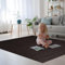 DE-COmmerce Bambusteppich Massive Ebony, 140x200 cm, 17mm gehärtete Stege, massiver Teppich ohne Bordüre, Bambusmatte