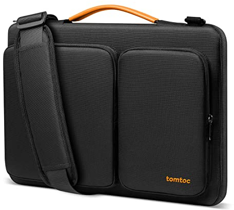 tomtoc 360° Protective Laptop Shoulder Bag for 15.6-16.2 Inch Laptop, Fit Acer Aspire 3/5/7, HP Pavilion 15.6, Dell Inspiron/XPS, ASUS ROG/TUF, Lenovo ThinkPad, Water-Resistant Accessory Case