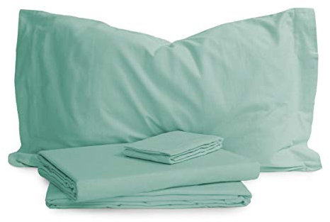 Caleffi Completo Lenzuola singolo letto una Piazza invernale in Flanella 100% Cotone - Colore Anice