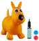Relaxdays 10024990_48, gelb Hüpftier Hund, inklusive Luftpumpe, Hüpfhund bis 50 kg, Hopser BPA frei, für Kinder, Hüpfspielzeug, 50 x 26 x 60 cm
