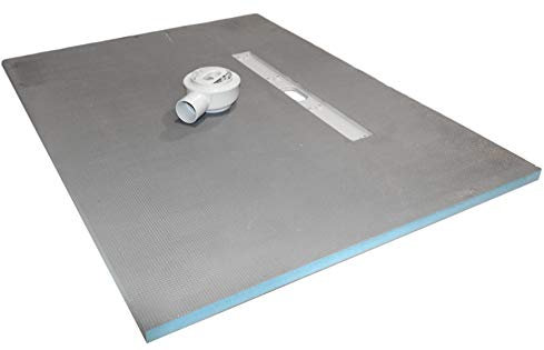 1200 x 900 x 30mm Rectangular Shower Tray with Side Linear Drain - Choice of Shower Grate (Tiles)