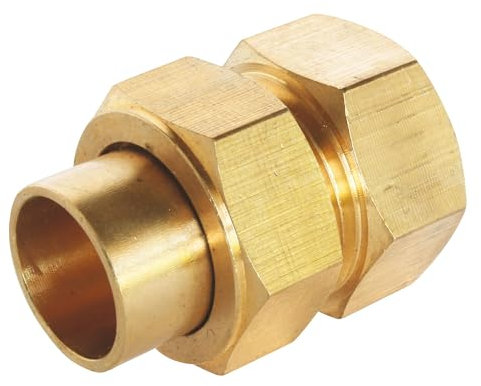 SOMATHERM FOR YOU, Raccord laiton à souder 3 pièces Ø22 - Union droit femelle 26/34 pour tube cuivre - Idéal pour plomberie et réseaux d'eau sanitaire ou chauffage