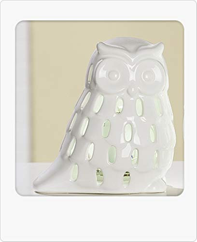 Eulen Figur aus Keramik LED Windlicht