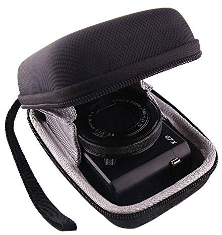 WERJIA Étui de transport rigide en EVA pour appareil photo numérique Canon PowerShot SX720 SX620 SX730 SX740 G7X, Noir/blanc, Étui rigide pour appareil photo numérique