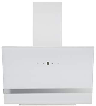 Hotte aspirante Respekta sans tête | Hotte aspirante inclinée 60 cm | Boîtier métallique avec écran en verre blanc | Fonction d'évacuation et de recyclage de l'air | CH24060WAM | A | 54 - 67,5 dB
