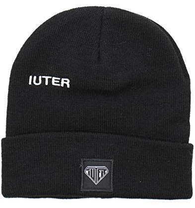 Iuter Original Milano Logo Fold Beanie Mütze, Schwarz , One size