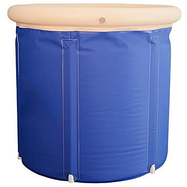 Tragbare aufblasbare faltbare Badewanne SPA-Badewanne für Erwachsene, gesteppte Isolierung Camping-Badewanne unten, umweltfreundliche, freistehende Badewanne (Size : 70x70cm Bathtub+Cushion+Lid)