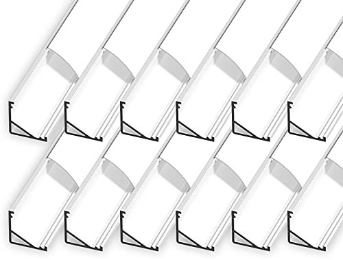 Cabi (CA) Profilé d'angle en aluminium 2 m | Baguette d'angle intérieure pour bandes LED jusqu'à 10 mm de large | Profil d'angle + couvercle en acrylique blanc laiteux (opale) + embouts | Profilé en