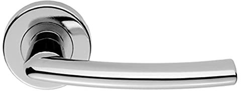 Serozzetta Esk Door Handles on Round Rose - Polished Chrome
