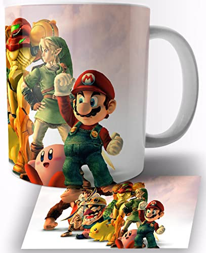 TusRelojes Super Smash Bros Mario Tasse en Céramique Blanche 325ml Mug