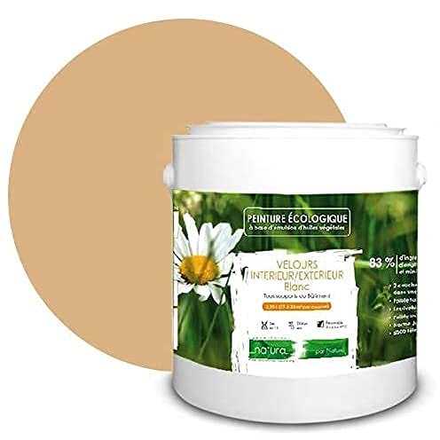 BOX DECO COULEURS Natura Naturfarbe, ökologisch, innen und außen, Velours-Optik, 2,5 l, sandbeige