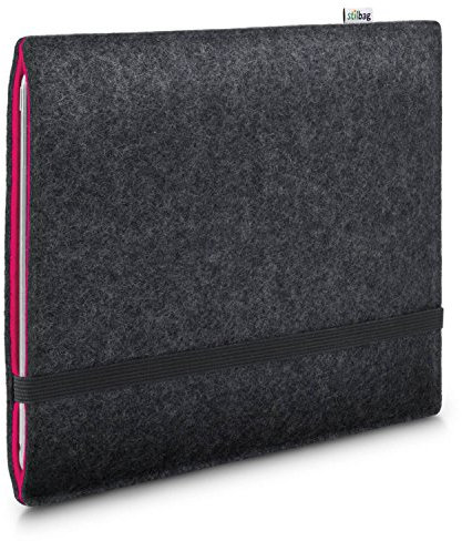 Stilbag Filzhülle für Apple iPad Mini (2021) (6th Generation) | Etui Tasche aus Merino Wollfilz | Kollekion Finn - Farbe: anthrazit/pink | Tablet Schutzhülle Made in Germany